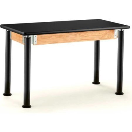 NATIONAL PUBLIC SEATING NPS® Signature Science Lab Table, Black, 24 X 48, HPL Top SLT4-2448H